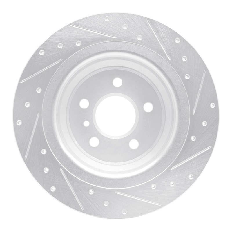 Mercedes-Benz GLE300D Brake Rotor (1) - Rear Left - R1 Concepts - Drilled & Slotted - Silver - `12-`18